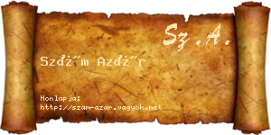Szám Azár névjegykártya